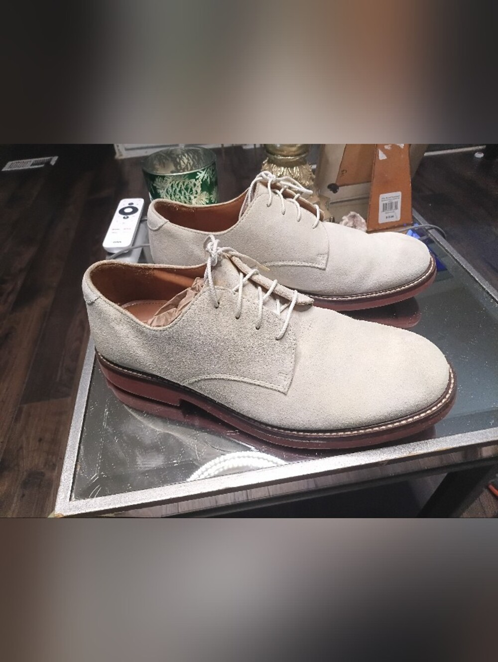 Jos. A. Bank Men's Suede Derby Shoes - Light Cream